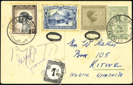 Stamp of Belgian Congo 1919-22, Deux courriers sortant taxés, l'un pour l