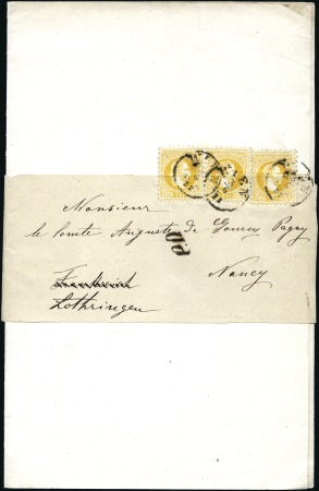 1867 2kr Yellow, three examples tied by WIEN 3/6 7