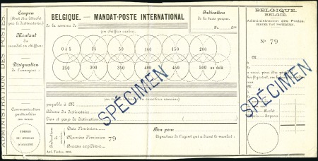 Stamp of Belgium 1890 Formulaire "Mandat-Poste International", avec