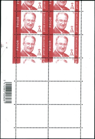 Stamp of Belgium 2002 S.M. le Roi Albert II, 49c rouge, bloc de dix