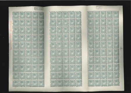 Stamp of Belgian Congo » Congo Belge 1887 Léopold II - Timbres 25F gris, non-émis, en feuille complète de 150 tim