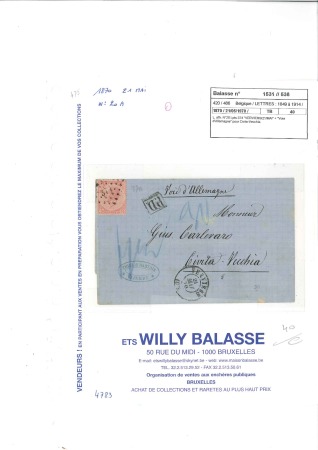 Stamp of Belgium 1870-2003, Ensemble sur diverses pages dont lettre