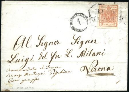 1852 LAKE MAIL - LAGO DI GARDA: Folded lettersheet