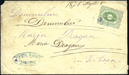 Stamp of Bulgaria » Austrian Levant Post Offices 1876 DANUBE STEAMSHIP COMPANY: Envelope to Tortoca