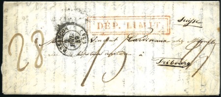 Stamp of Switzerland / Schweiz » Vorphilatelie 1849 Brief von Besançon nach Fribourg mit rotem Ka