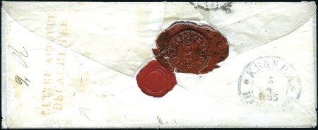 Stamp of France 1855 Lettre non affranchie de Suède avec càd Stock