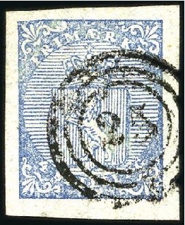 4Sk blue used with numeral '25' of Bergen showing 