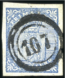 4Sk blue used with numeral '107' of Heggebostad sh