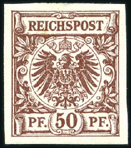 1889 IMPERFORATE PROOFS of 3Pf, 25Pf and 50Pf mint