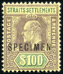 1903 $100 Purple & Green on Yellow with SPECIMEN o