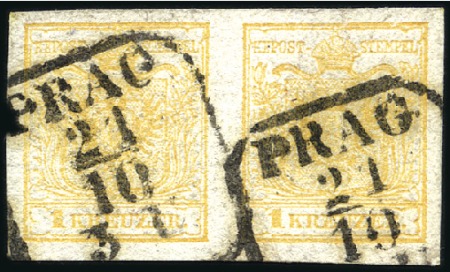Stamp of Austria 1850-1908 Small lot of better adhesives: 1850 1Kr 