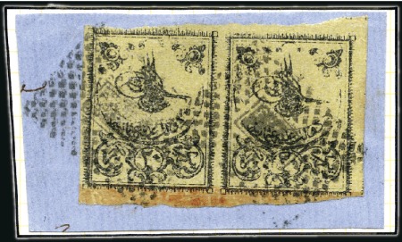 Stamp of Turkey » Tughra Issue » 1863-65 3rd Printing: Thick Paper 20 black on yellow, attractive selection of dotted