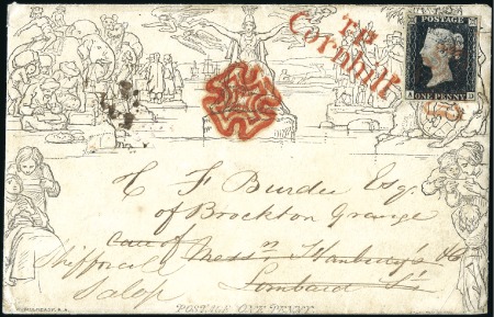 Stamp of Great Britain » 1840 Mulreadys & Caricatures 1840 (Aug 27) 1d Mulready envelope, stereo A139, s