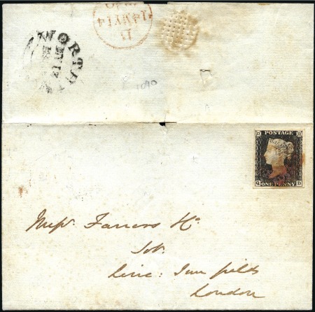 Stamp of Great Britain » 1840 1d Black and 1d Red plates 1a to 11 13th MAY: Plate 1a QD with very good to large marg