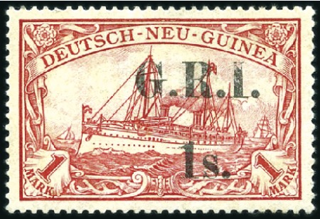 1914 German Colonial Issue 1s on 1m carmine, from 
