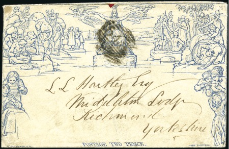 Stamp of Great Britain » 1840 Mulreadys & Caricatures 1846 (Mar 21) 2d Mulready envelope from Newcastle 