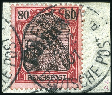 1900 Handstamps for Tientsin 80pfg dark reddish ca