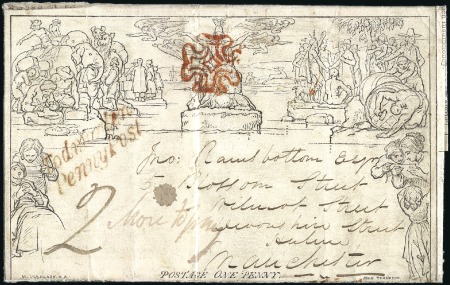 1841 (Sep 11) 1d Mulready lettersheet, stereo A35,