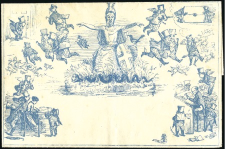 Stamp of Great Britain » 1840 Mulreadys & Caricatures Punch's Anti-Graham propaganda lettersheet without