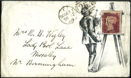 Stamp of Great Britain » Hand Illustrated and Printed Envelopes 1860 (Dec 12) Printed illustrated envelope depicti