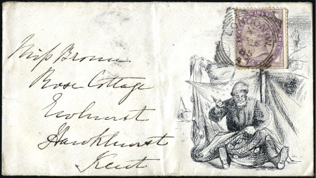 Stamp of Great Britain » Hand Illustrated and Printed Envelopes 1885 (Sep 26) Printed illustrated envelope depicti
