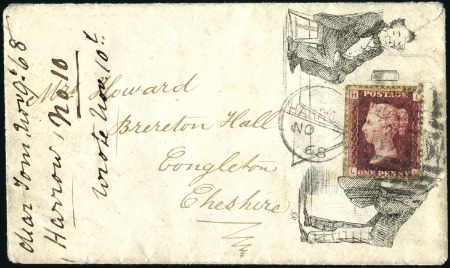 Stamp of Great Britain » Hand Illustrated and Printed Envelopes 1868 (Nov 7) Printed illustrated envelope depictin