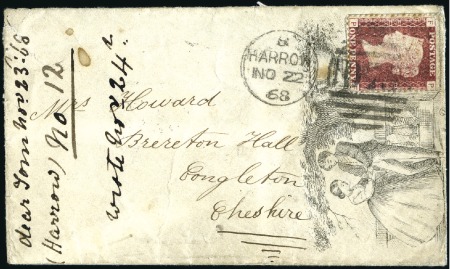 Stamp of Great Britain » Hand Illustrated and Printed Envelopes 1868 (Nov 22) Printed illustrated envelope depicti