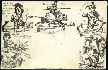 Stamp of Great Britain » 1840 Mulreadys & Caricatures "Tally Oh" Mulready caricature envelope by W. Spoo