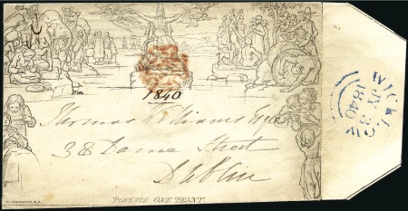 Stamp of Great Britain » 1840 Mulreadys & Caricatures 1840 (Jul 3) 1d Mulready envelope, stereo A145, fr