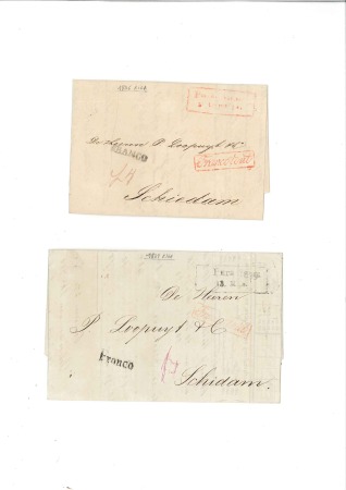 Stamp of Russia » Russia Imperial Pre-Stamp Postal History 1836-39 Two covers from Riga to Holland, one with 