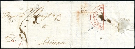 Stamp of Russia » Russia Imperial Pre-Stamp Postal History 1815 Cover from Libau to Holland with red "Prussen