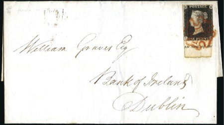 Stamp of Great Britain » 1840 1d Black and 1d Red plates 1a to 11 1840 1d Black pl.4 TH, three margins, with lower m