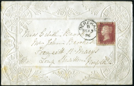 Stamp of Great Britain » Valentines Envelopes 1876 (Feb 13) Elaborate embossed envelope with 185