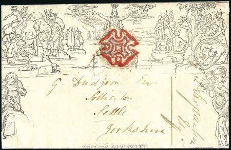 Stamp of Great Britain » 1840 Mulreadys & Caricatures 1840 (May 26) 1d Mulready envelope, stereo A153, c