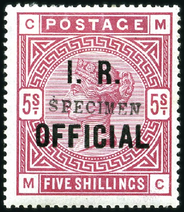 INLAND REVENUE: 1890 5s Rose on white paper with b