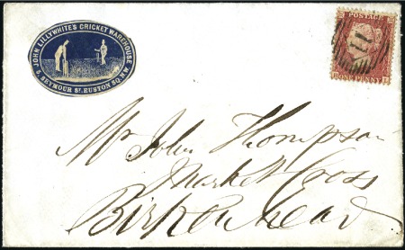 Stamp of Great Britain » Hand Illustrated and Printed Envelopes 1859 (Sep 2) Envelope with "John Lillywhite's Cric