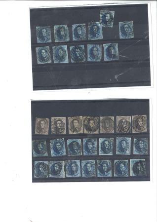 Stamp of Belgium 1849-61, Groupe de 112 Médaillons à 10c brun et 25