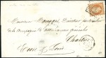 1853-60 Trois lettres avec PIQUAGE SUSSE: 10c obl.