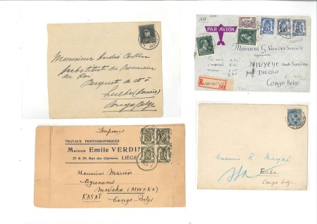 1918-56, Lot de 15 lettres ou cartes à destination