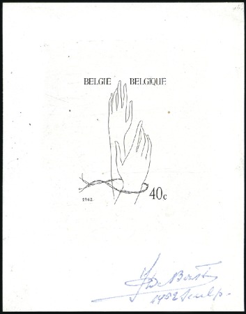 Stamp of Belgium » General issues from 1894 onwards 1962 Camps de Concentration, 40c épreuve du coin, 