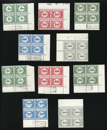 Stamp of Belgium » Eupen & Malmedy 1920 TAXES: Séries avec respectivement la surcharge "Malmédy" et "Eupen", en blocs de quatre