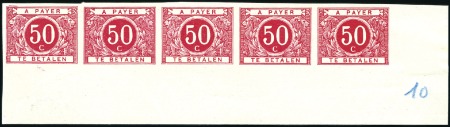 Stamp of Belgium » General issues from 1894 onwards 1916 Type modifié, cinq essais de couleurs du 50 c
