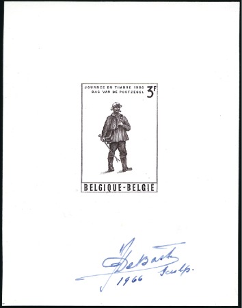 Stamp of Belgium » General issues from 1894 onwards 1964 Journée du Timbre, 3F épreuve du coin, en vio