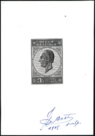 Stamp of Belgium » General issues from 1894 onwards 1965 Centenaire du décès de Léopold Ier, deux épre