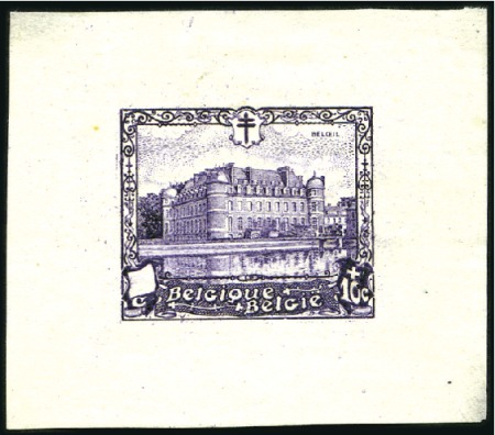 Stamp of Belgium » General issues from 1894 onwards 1930 Châteaux, Beloeil, deux épreuves du coin, une