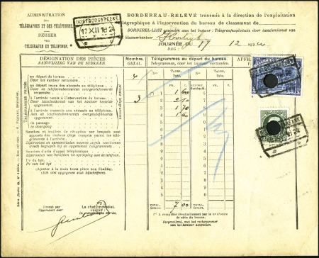 1924 Bordereau-Relevé de 1924 avec affranchissemen