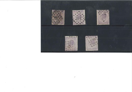 Stamp of Belgium 1F Violet, petit ensemble de cinq timbres