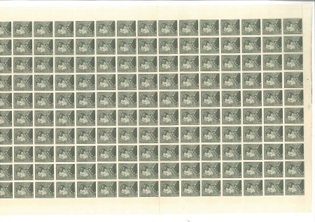 Stamp of Belgium 1939-41 Poortman, 2F50 olive en feuille complète de 150