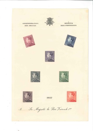 Stamp of Belgium » General issues from 1894 onwards 1936 Léopold III, Feuillet de luxe au nom du Roi F