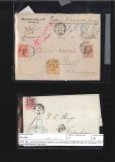 1870-1911, Lot de 7 lettres avec divers affranchisse